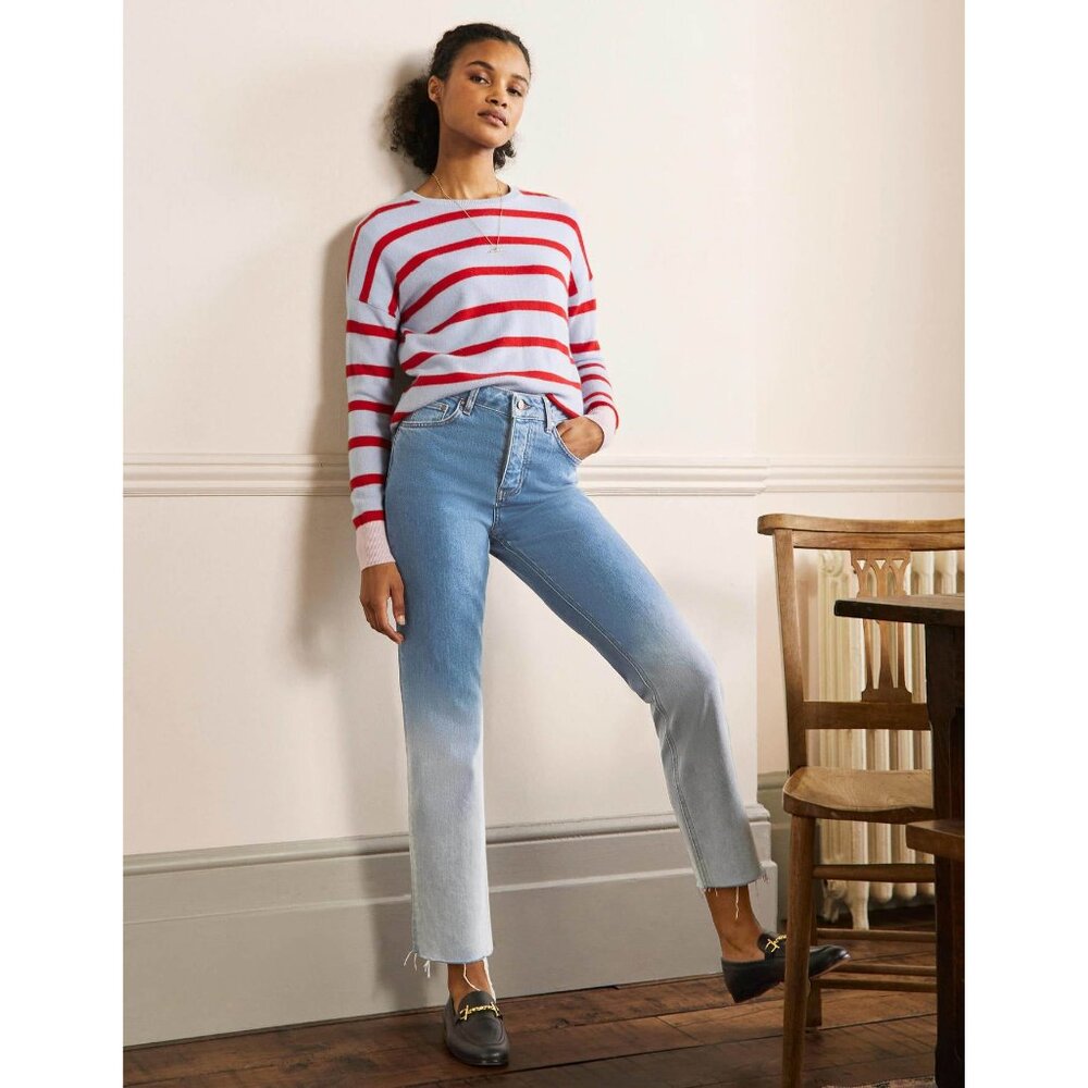 Boden Relaxed Straight Jeans in Light Vintage Ombre 10